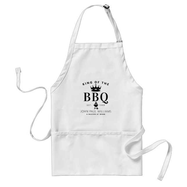 Delantal Rey moderno del BBQ Crown Foodie Dad para los homb (Frente)