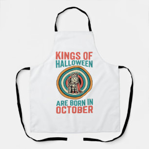 Delantal Reyes De Halloween Cumpleaños De Octubre Camiseta