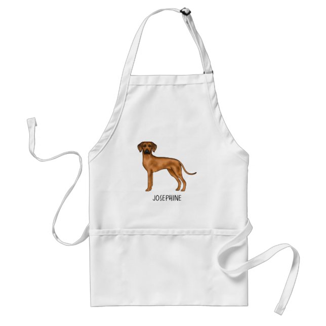 Delantal Rhodesia Ridgeback Cartog Perro con nombre persona (Frente)