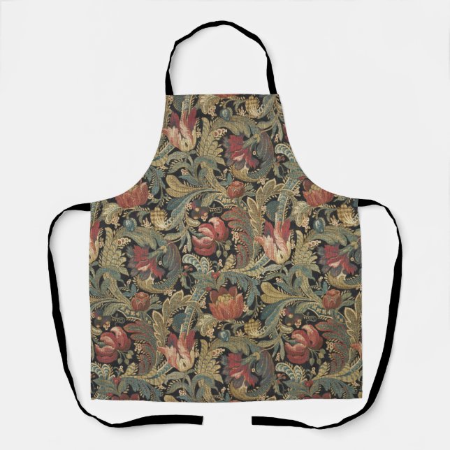 Delantal Rich Floral Tapestry Brocade Antiguo Clásico (Anverso)