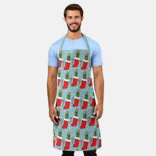Delantal Rick y Morty Navidades Pickle Rick Pattern