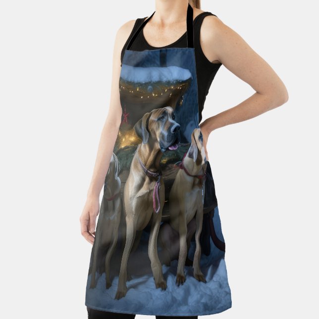 Delantal Ridgeback Rodesiano Decoración de Navidades Snowy  (in situ)