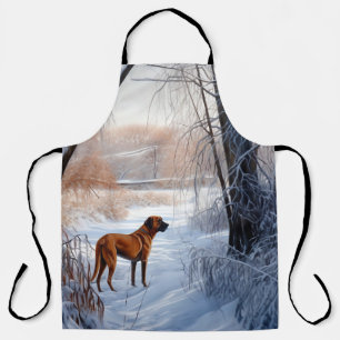 Delantal Ridgeback ruso deja que nieve Navidades