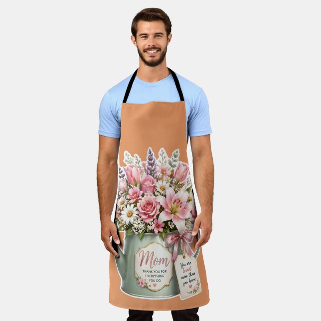 Delantal Riego de flores para mamá - Regalo del día de la m (Gastado)