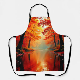 Delantal Río vibrante de diseño de oro otoñal
