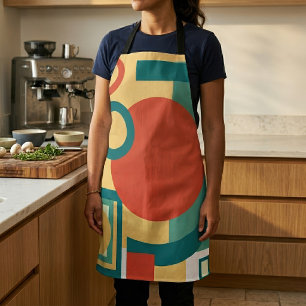 Delantal Rizografía geométrica retro vintage, risoprint