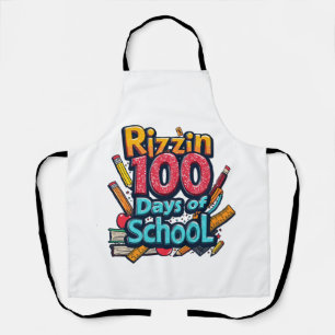 Delantal Rizzin 100 días de escuela Gen Alpha Funny