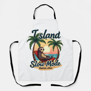 Delantal Roatan Perezoso Gráfico Vintage Isla Relajante 2