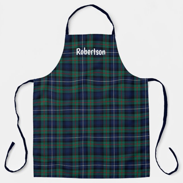 Delantal Robertson Tartan Plaid Monogramado (Anverso)