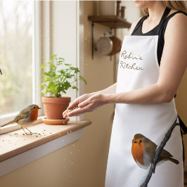 Delantal Robin Bird en Branch Personalized Kitchen Apron