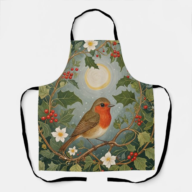 Delantal Robin y Holly festivos (Anverso)