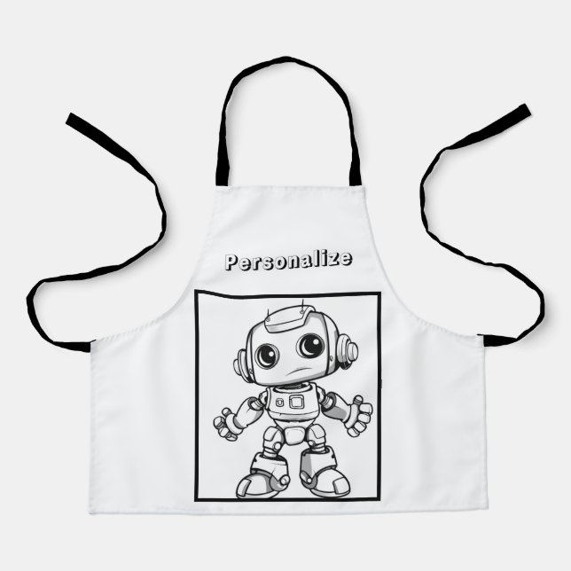 Delantal Robot de color personalizado (Anverso)