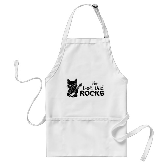 Delantal Rockin' Cat Dad Adult Apron (Frente)