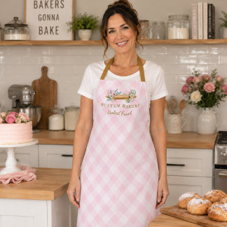 Delantal Rodillo de cuadros rosados Panadería