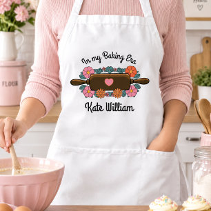 Delantal Rodillo floral En mi era de repostería Repostería