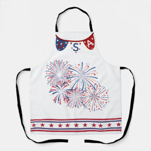 Delantal Rojo, Blanco, Azul de los Estados Unidos