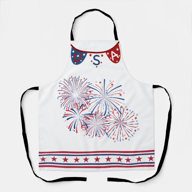 Delantal Rojo, Blanco, Azul de los Estados Unidos (Anverso)