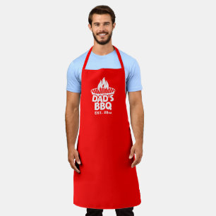 Delantal Rojo con el logotipo de parrilladas de papá