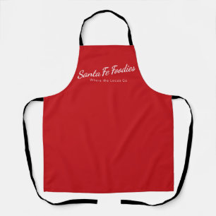 Delantal rojo con logotipo de Santa Fe Foodies
