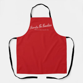 Delantal rojo con logotipo de Santa Fe Foodies