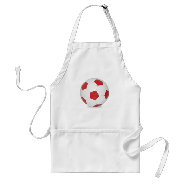 Delantal Rojo del balón de fútbol (Frente)
