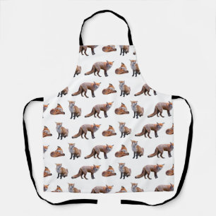 Delantal Rojo Fox Frenzy en todo el sector de impresión