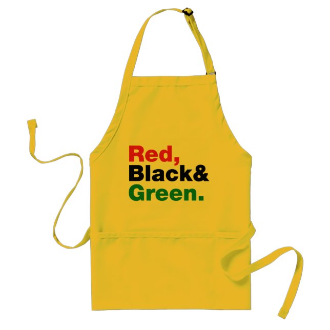 Delantal Rojo, Negro y Verde. (Frente)