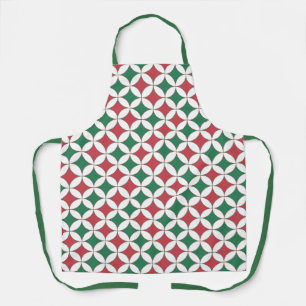 Delantal Rojo retro vintage y cuadrado verde plano