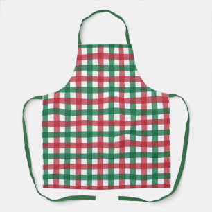 Delantal Rojo retro vintage y cuadrado verde plano