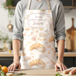 Delantal Romantic Blush Croissant Bakery Business