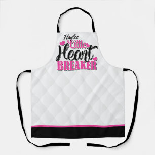 Delantal Rompe corazones pequeño rosa personalizado NOMBRE