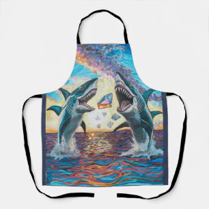 Delantal Rompiendo el Glamour Chomp-Shark por joyas brillan