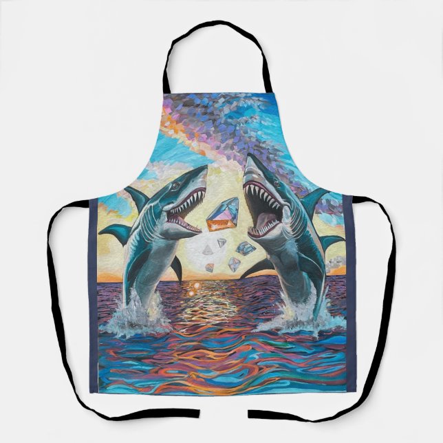 Delantal Rompiendo el Glamour Chomp-Shark por joyas brillan (Anverso)