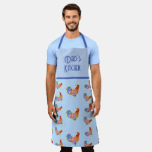 Rooster Chicken Funny Blue Bird Cockerel Apron