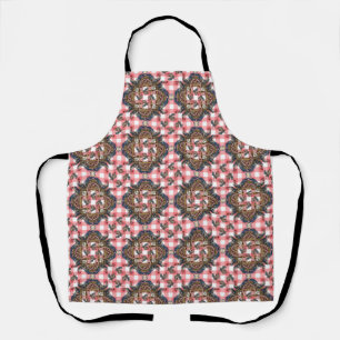 Delantal Roosters and Chickens Red Gingham