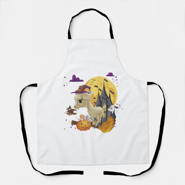 Delantal Ropa de calabaza de baño de cabra de Halloween (Anverso)