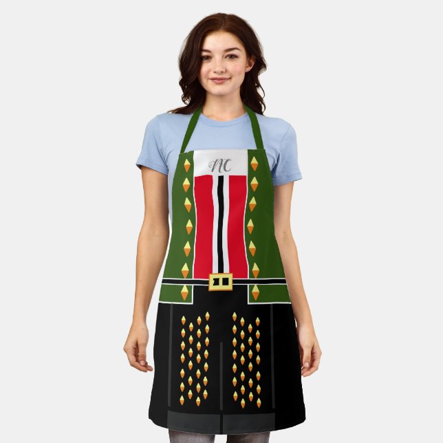 Delantal Ropa de caracteres del elfo del peto verde oscuro (Gastado)