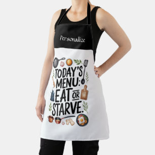 Delantal Ropa de cocina personalizada y cita de actitud