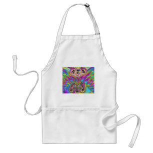 Delantal Ropa de regalos de flores corazones psicodélicos r
