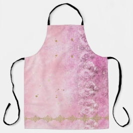 Delantal Rosa barroco Damask Grunge - Apron