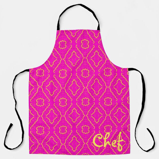 delantal rosa de chef  (Anverso)