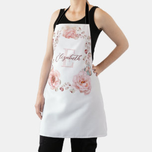 Delantal Rosa de color de agua personalizado Blanca