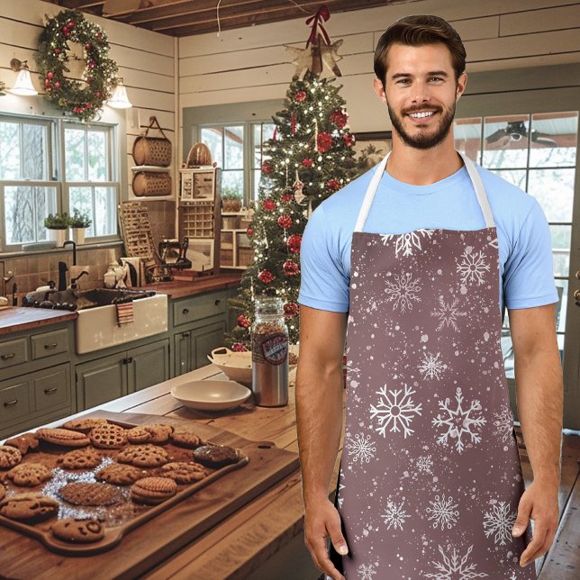 Delantal Rosa de copos de nieve blancos rosa (Subido por el creador)