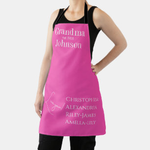 Delantal Rosa de la abuela personalizada