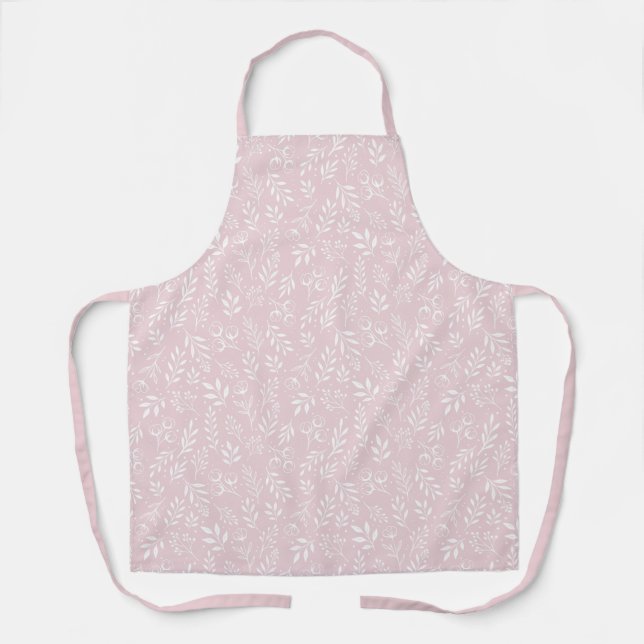 Delantal Rosa de la luz del patrón botánico - Apron (Anverso)