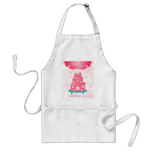Delantal Rosa de la margarita del chef de repostería de la