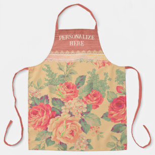 Delantal Rosa de Shabby Chic Vintage personalizado