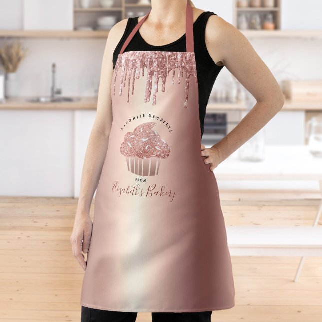 Delantal Rosa de tarta de oro Purpurina de cobre Drin Chef  (Subido por el creador)