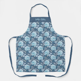 Delantal Rosa elegante Patrón floral Mujeres Apron