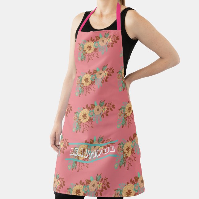 Delantal Rosa floral boho moderno (in situ)